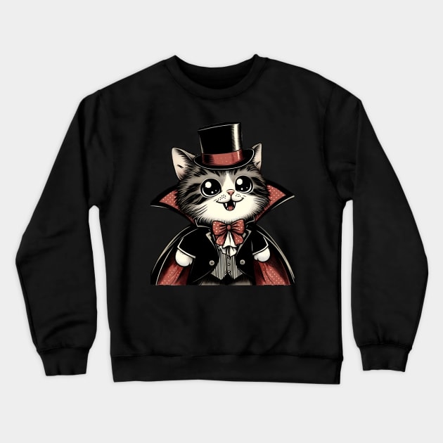 Vampire cat Crewneck Sweatshirt by NightvisionDesign